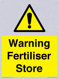 Warning Fertiliser Store